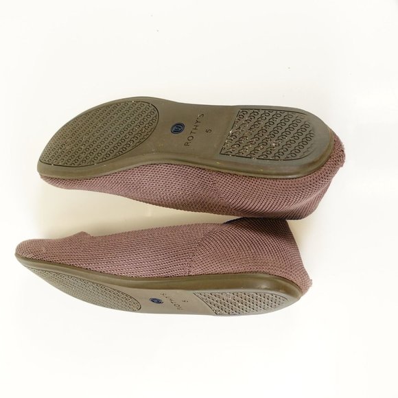 ROTHY'S Womens 100% Recycled Brown Nude Ballerinas Ballet Flat Shoes 5 Knitted - Picture 9 of 13